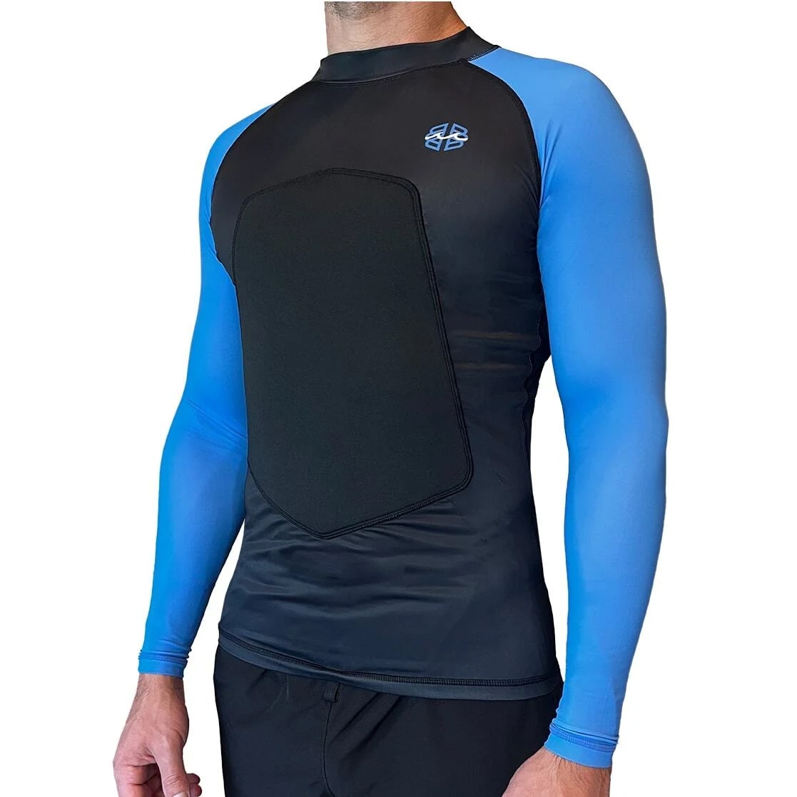 Ribby - Long Sleeve Black & Blue padded rash guard