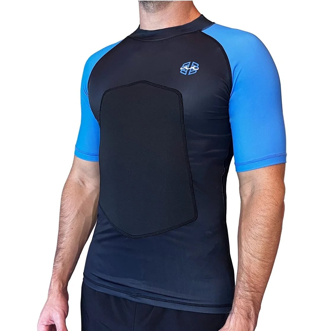 Ribby - Short Sleeve Black & Blue padded rash guard